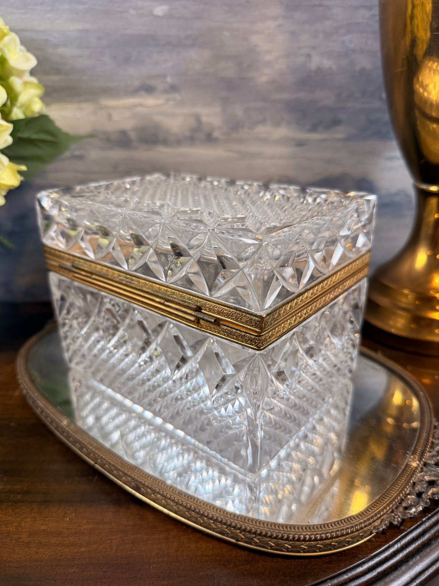 Antique mirrored vanity tray