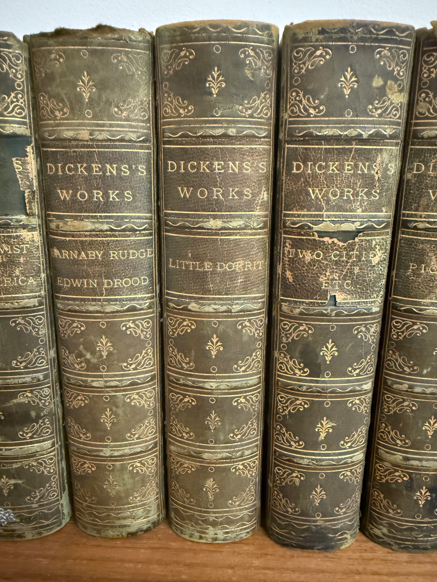 Antique Charles Dickens Works - 8 Volume Partial Set (Circa 1870-1899)