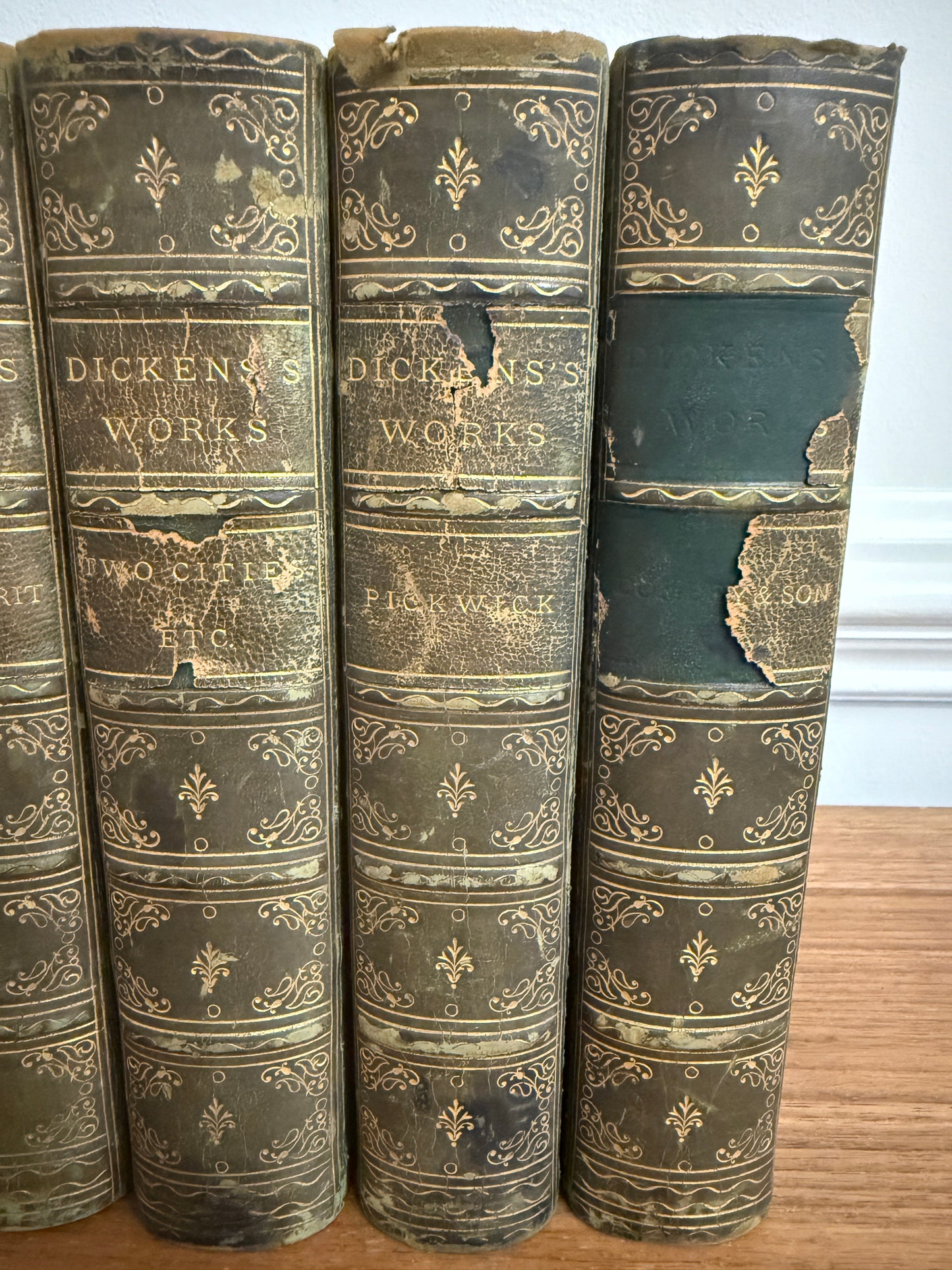 Antique Charles Dickens Works - 8 Volume Partial Set (Circa 1870-1899)