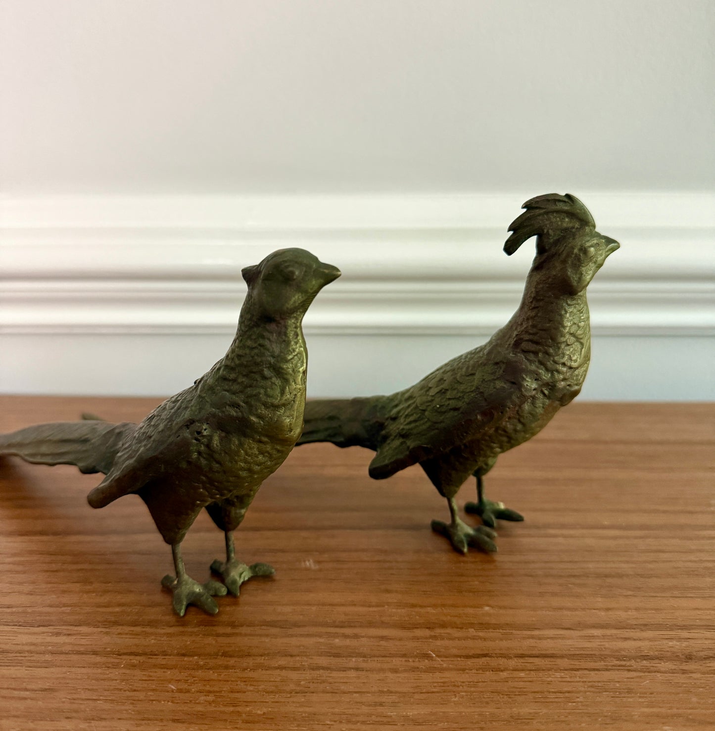 Vintage Brass Pheasant Pair