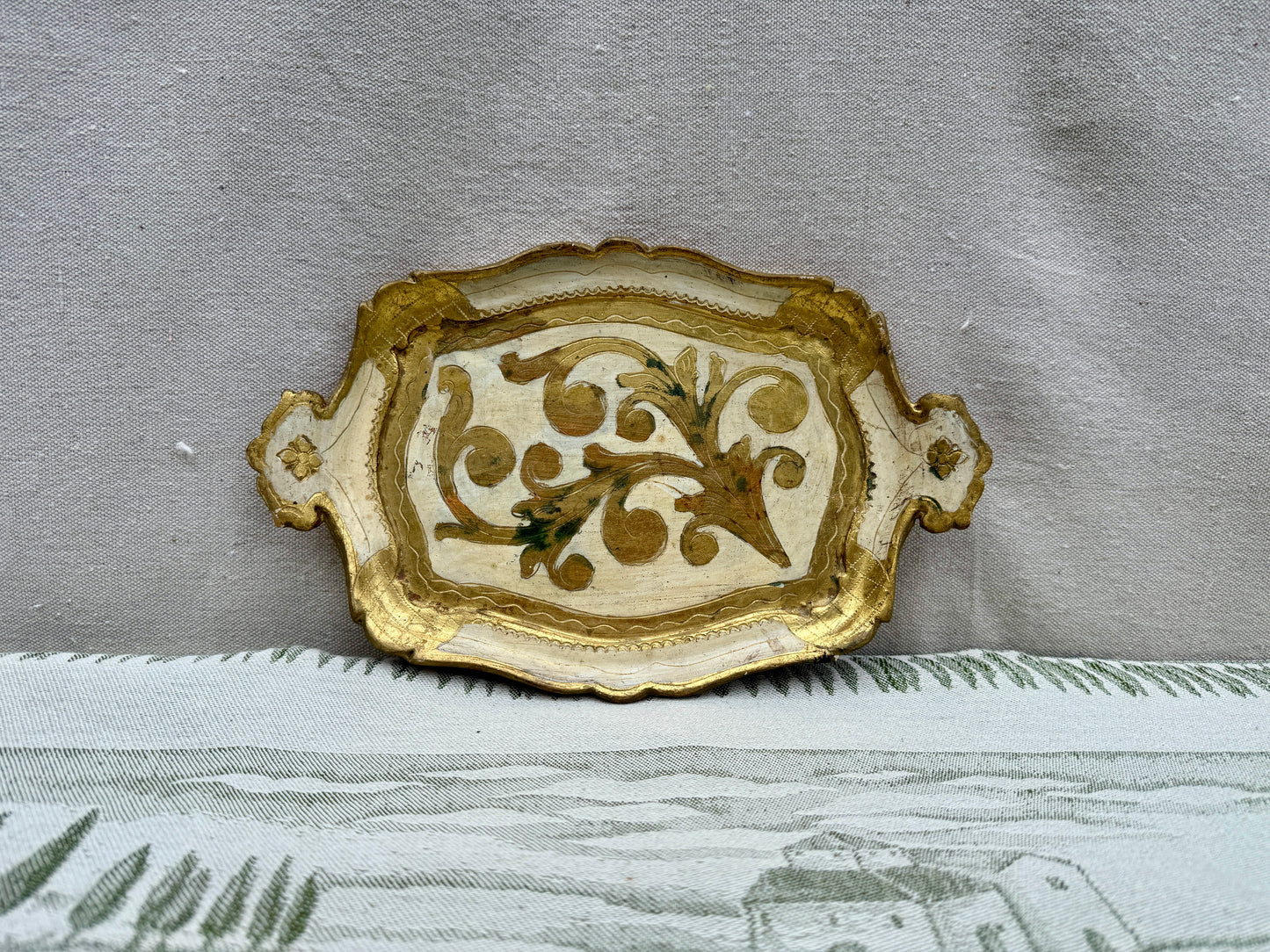 Vintage Italian Florentine Wood Tray
