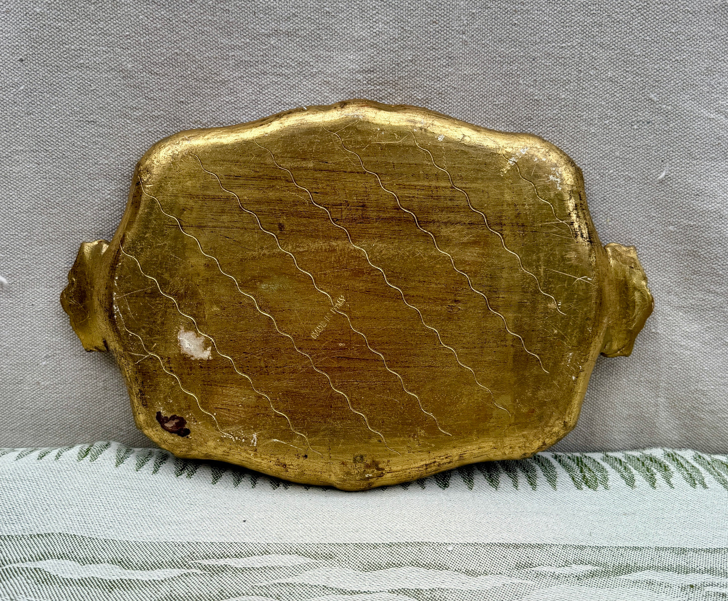 Vintage Italian Florentine Wood Tray