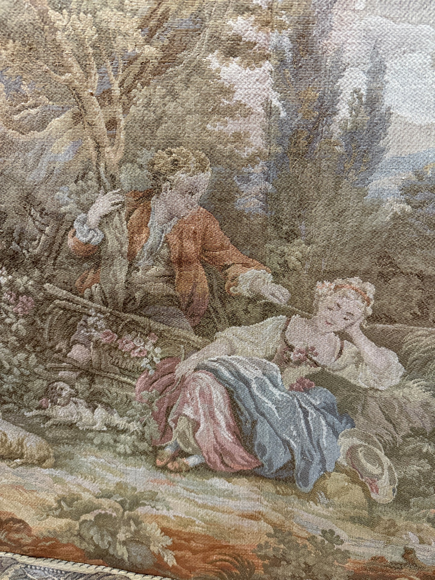 Vintage French Rococo Style Tapestry