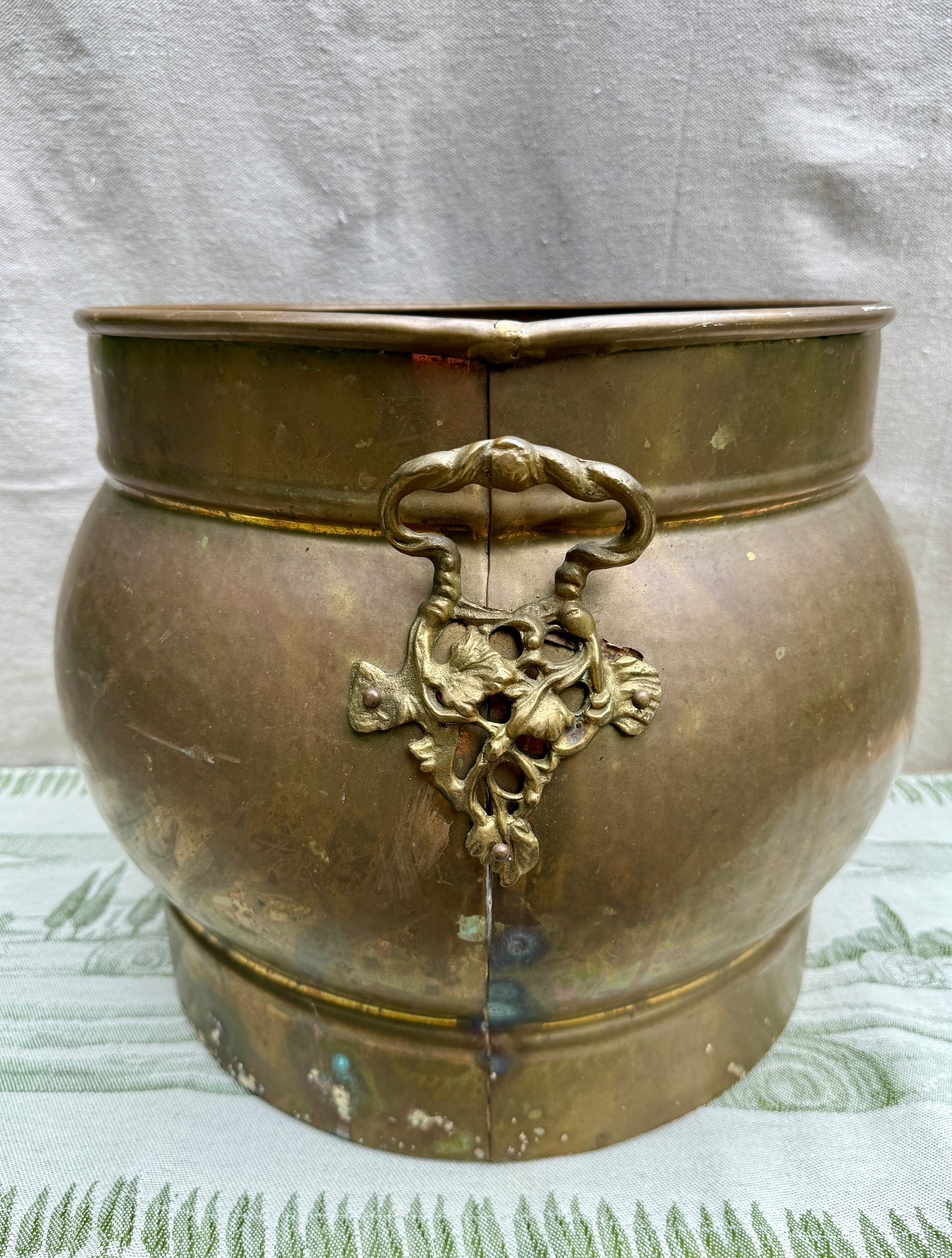 Extra-Large Antique Brass Planter