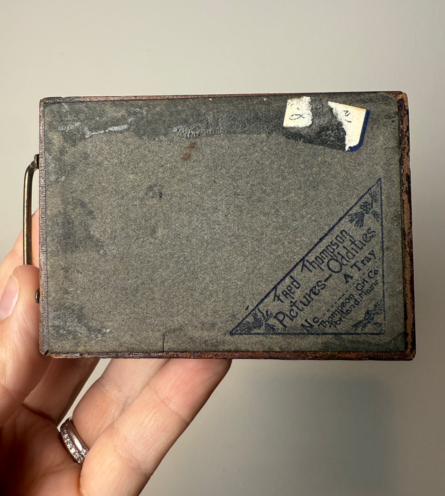 Antique miniature tray with Betsy Ross sewing American flag