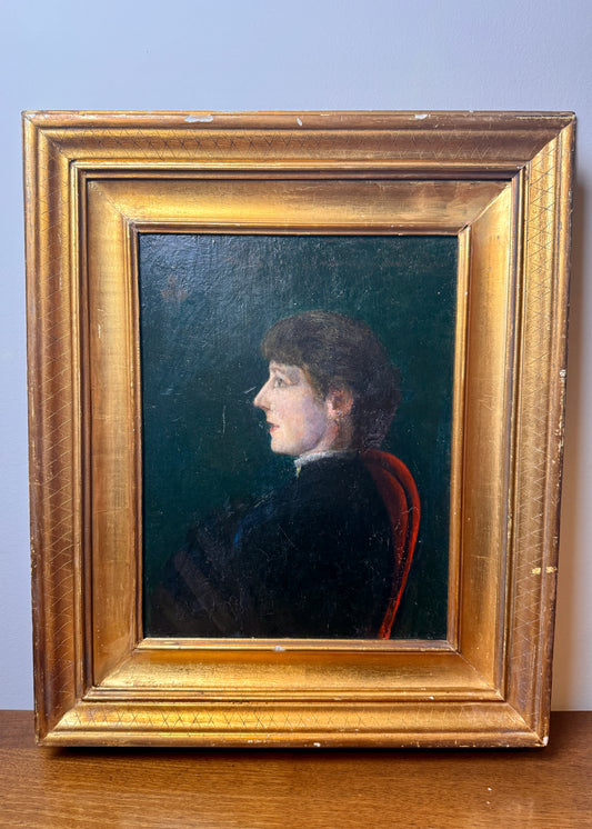 Antique portrait of woman in profile