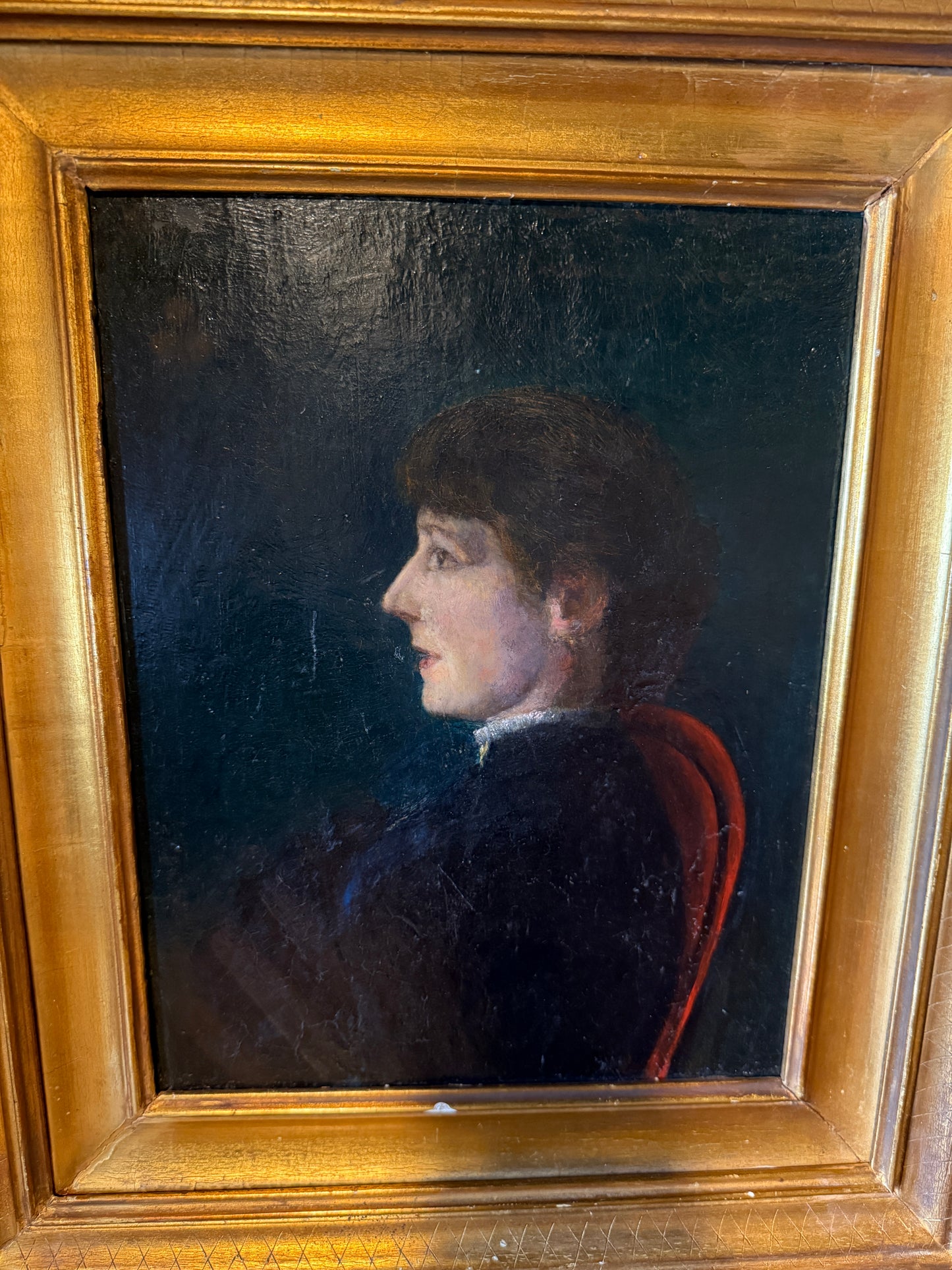 Antique portrait of woman in profile