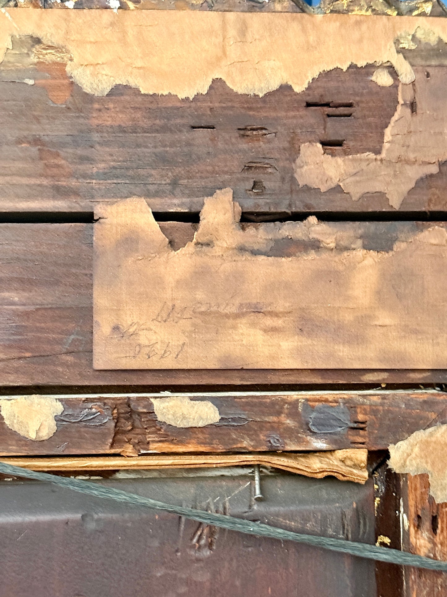 Antique Rococo Revival courting scene, oil on board