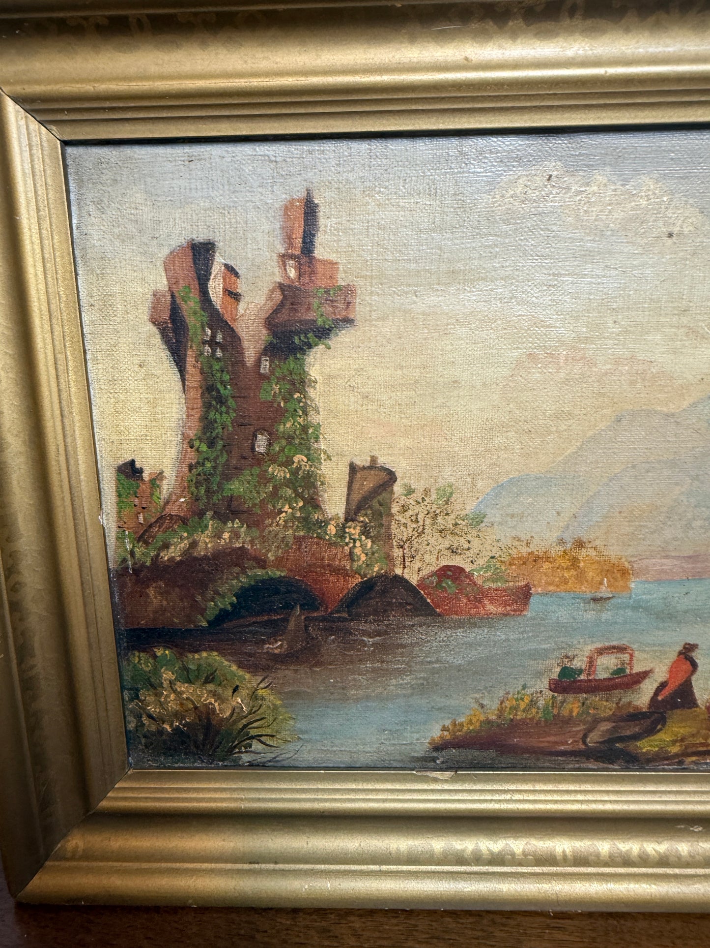 Antique landscape on European stretcher