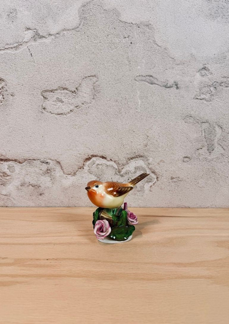 Vintage Herend bird on cherry blossom branch