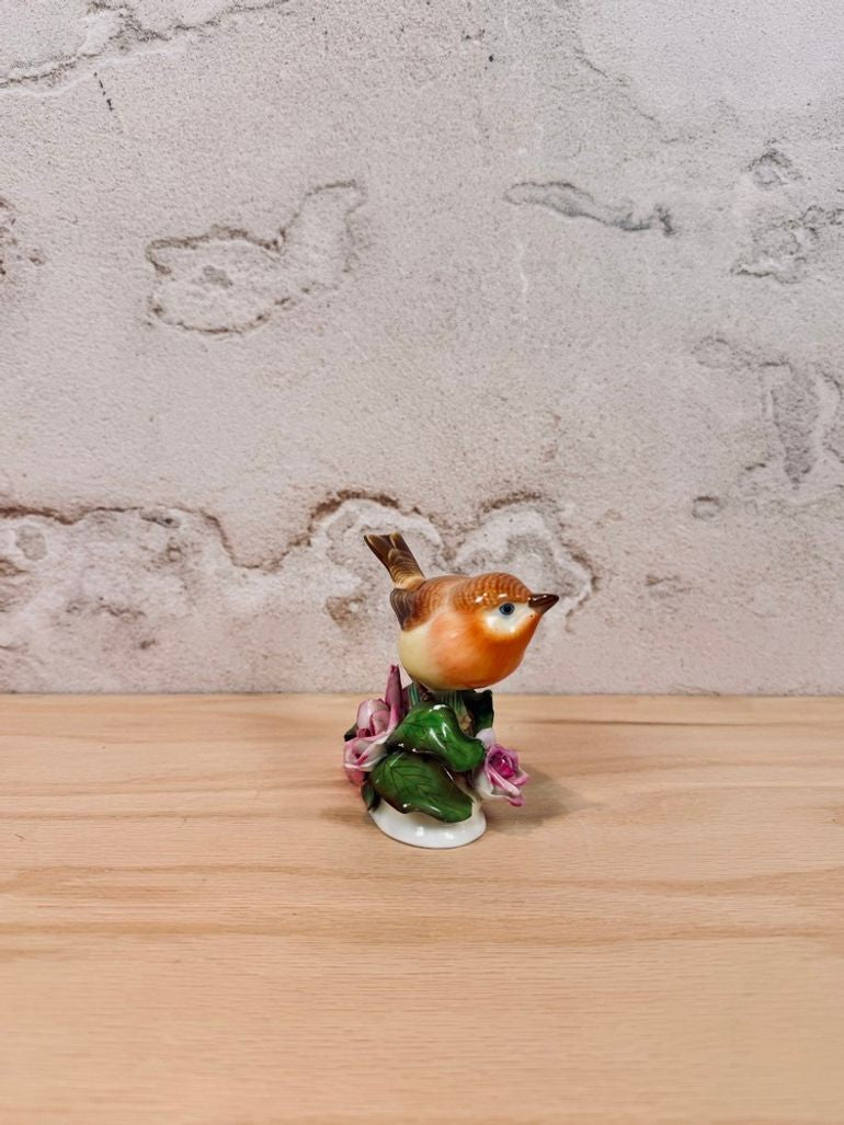 Vintage Herend bird on cherry blossom branch