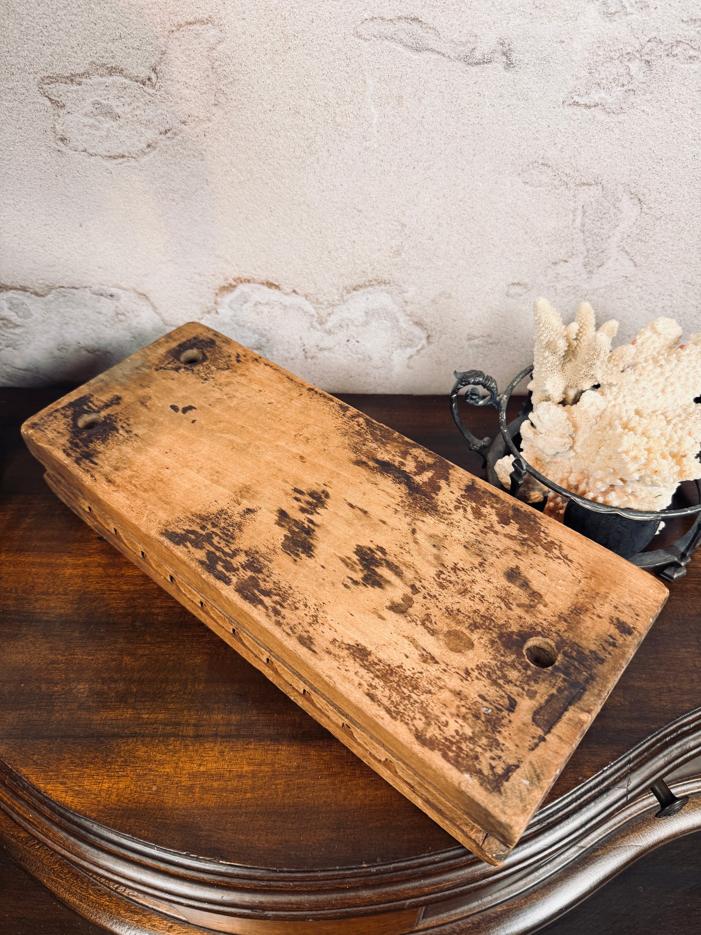 Antique wooden cigar mold, numbered 34083
