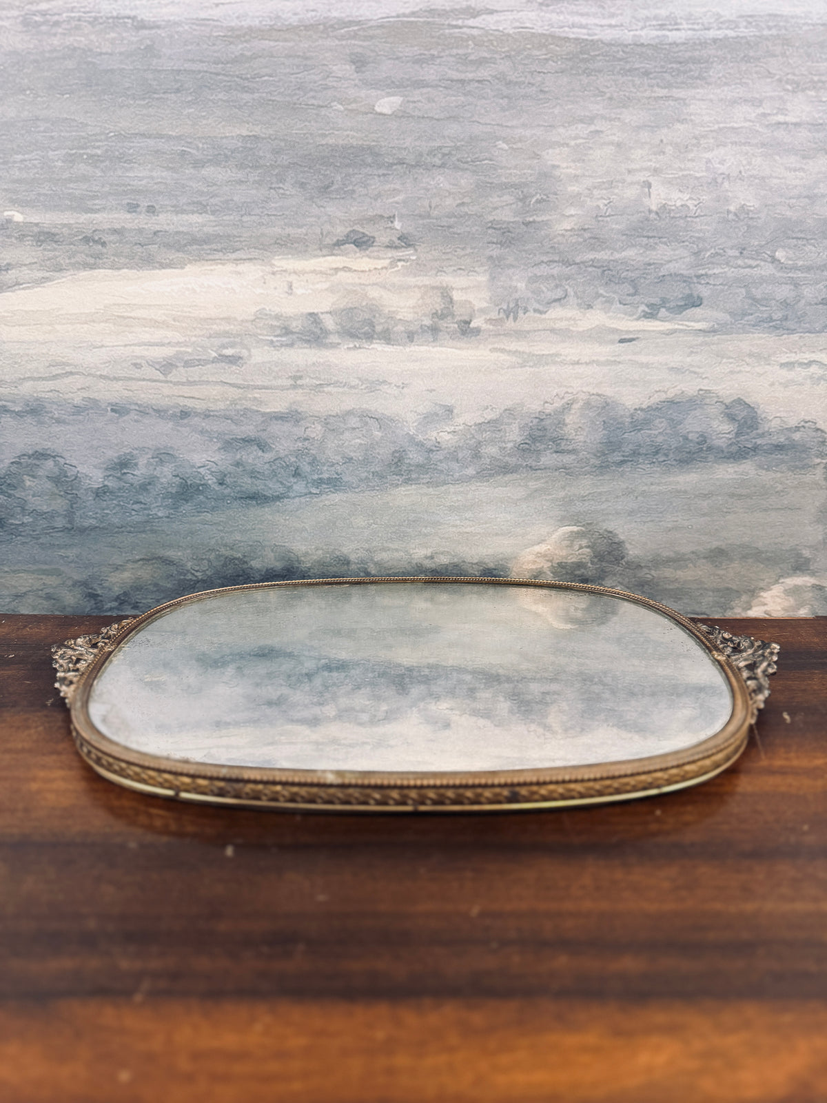Antique mirrored vanity tray