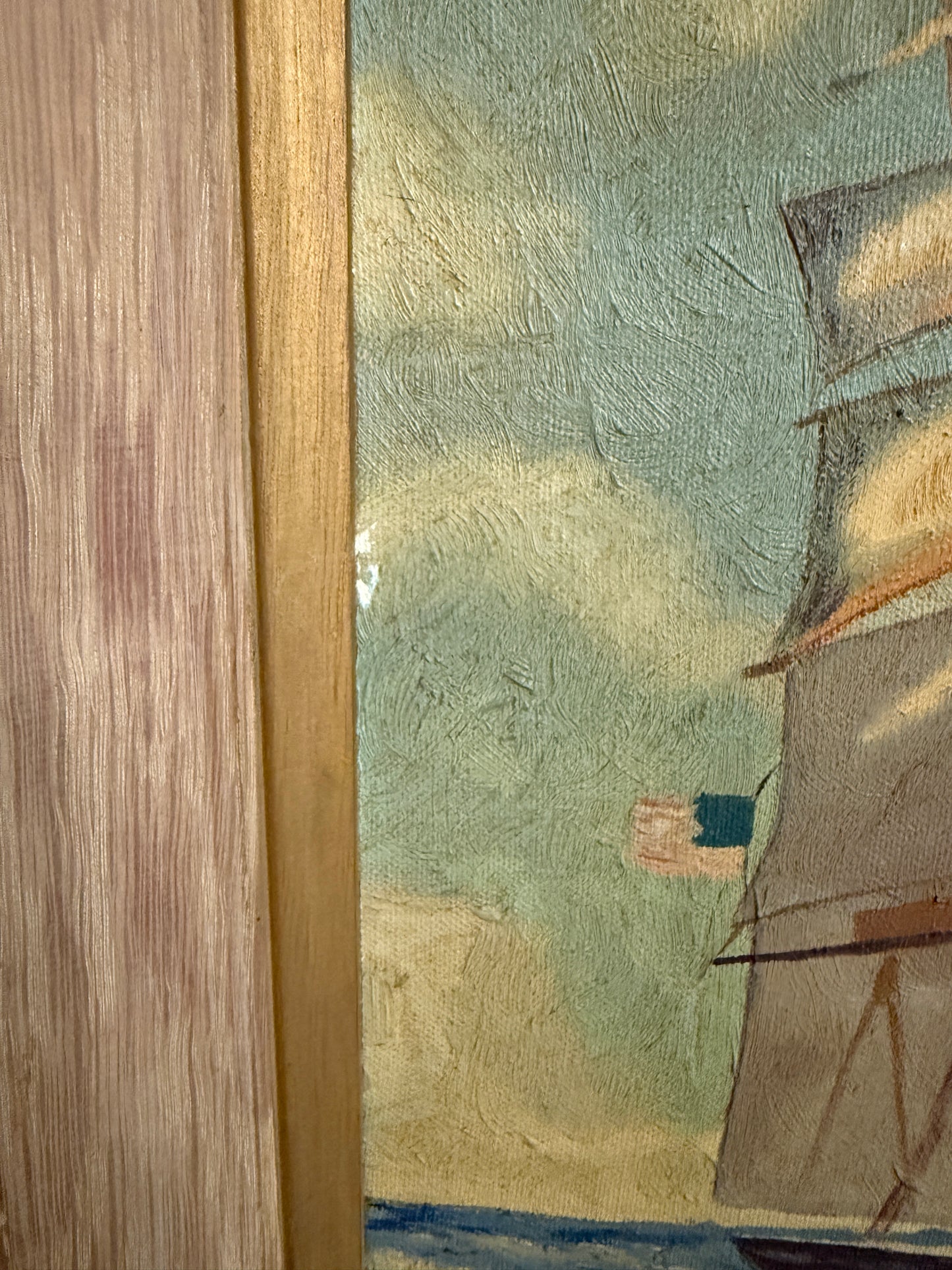 Vintage Maritime Oil on Canvas - Majestic Tall Ship at Sea by Seums