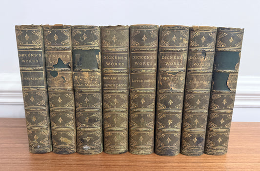 Antique Charles Dickens Works - 8 Volume Partial Set (Circa 1870-1899)