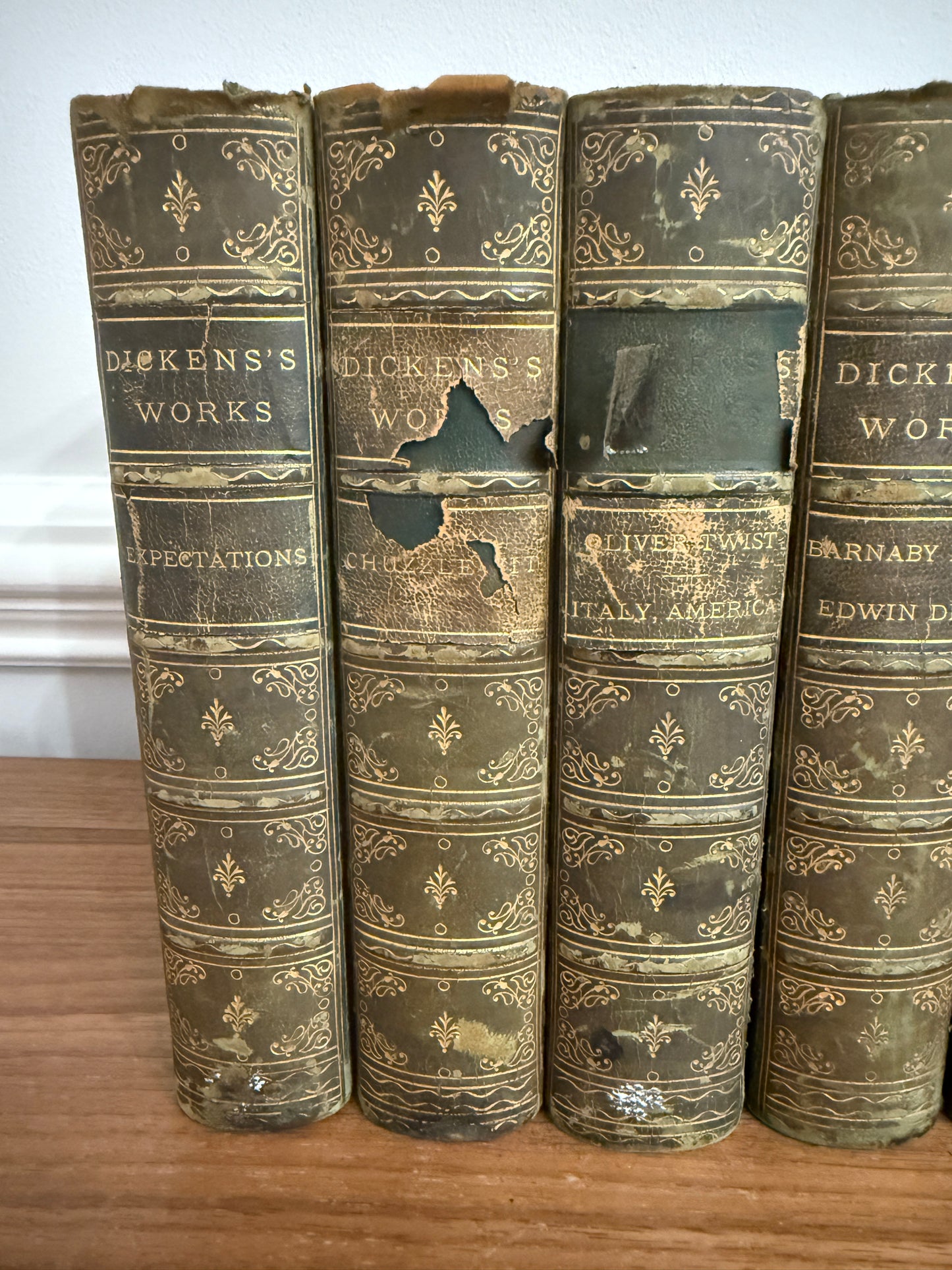 Antique Charles Dickens Works - 8 Volume Partial Set (Circa 1870-1899)