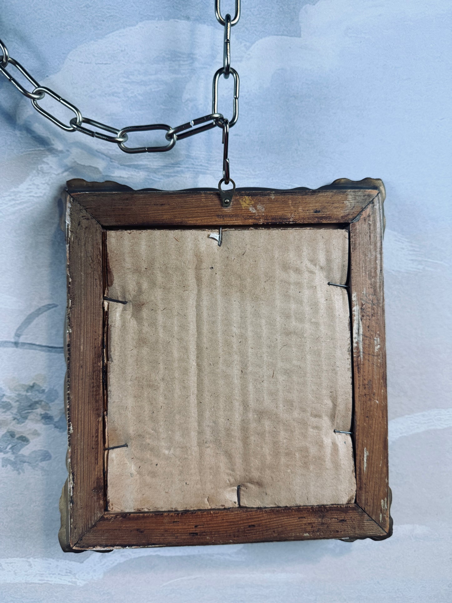 Antique miniature portrait — lady with a birdcage