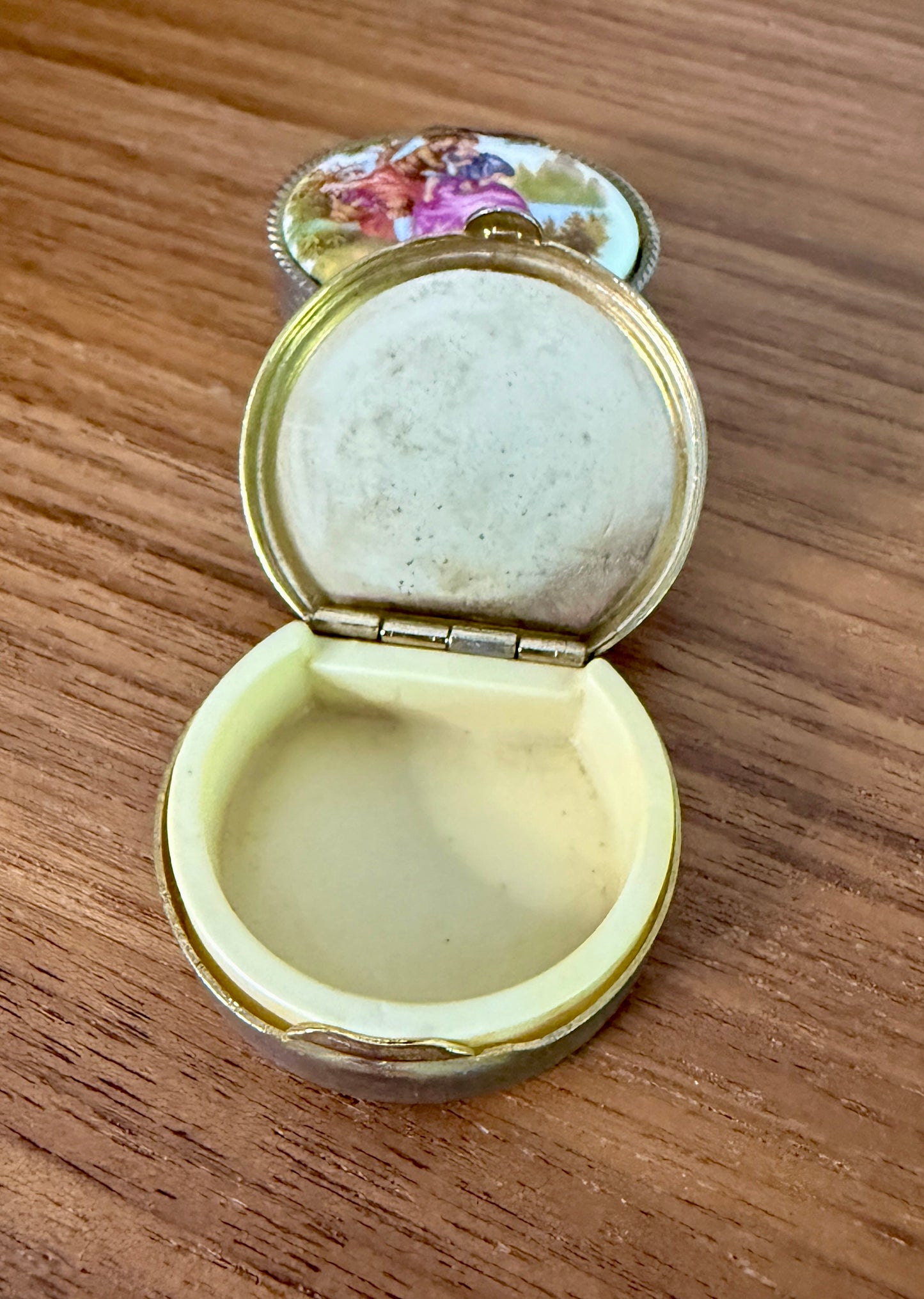 Pair of Vintage Limoges Hand-Painted Porcelain Pill Boxes