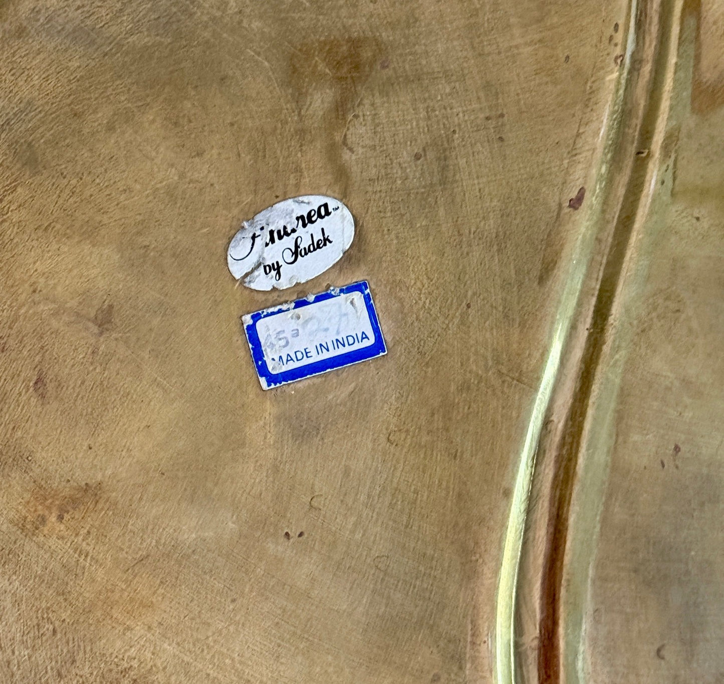 Vintage Andrea by Sadek Brass Leaf Shaped Tray