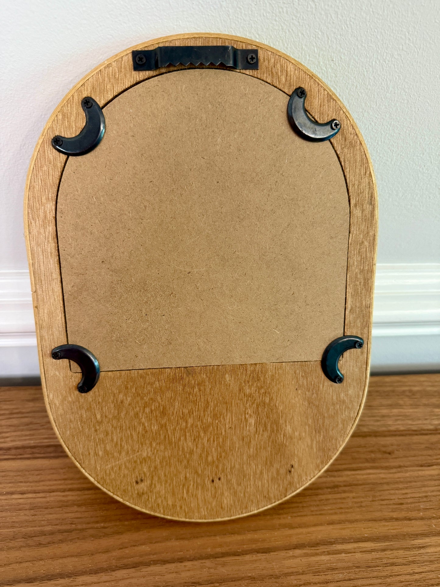 Bamboo Rattan Mini Wall Mirror with Shelf and Pegs