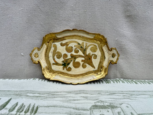 Vintage Italian Florentine Wood Tray