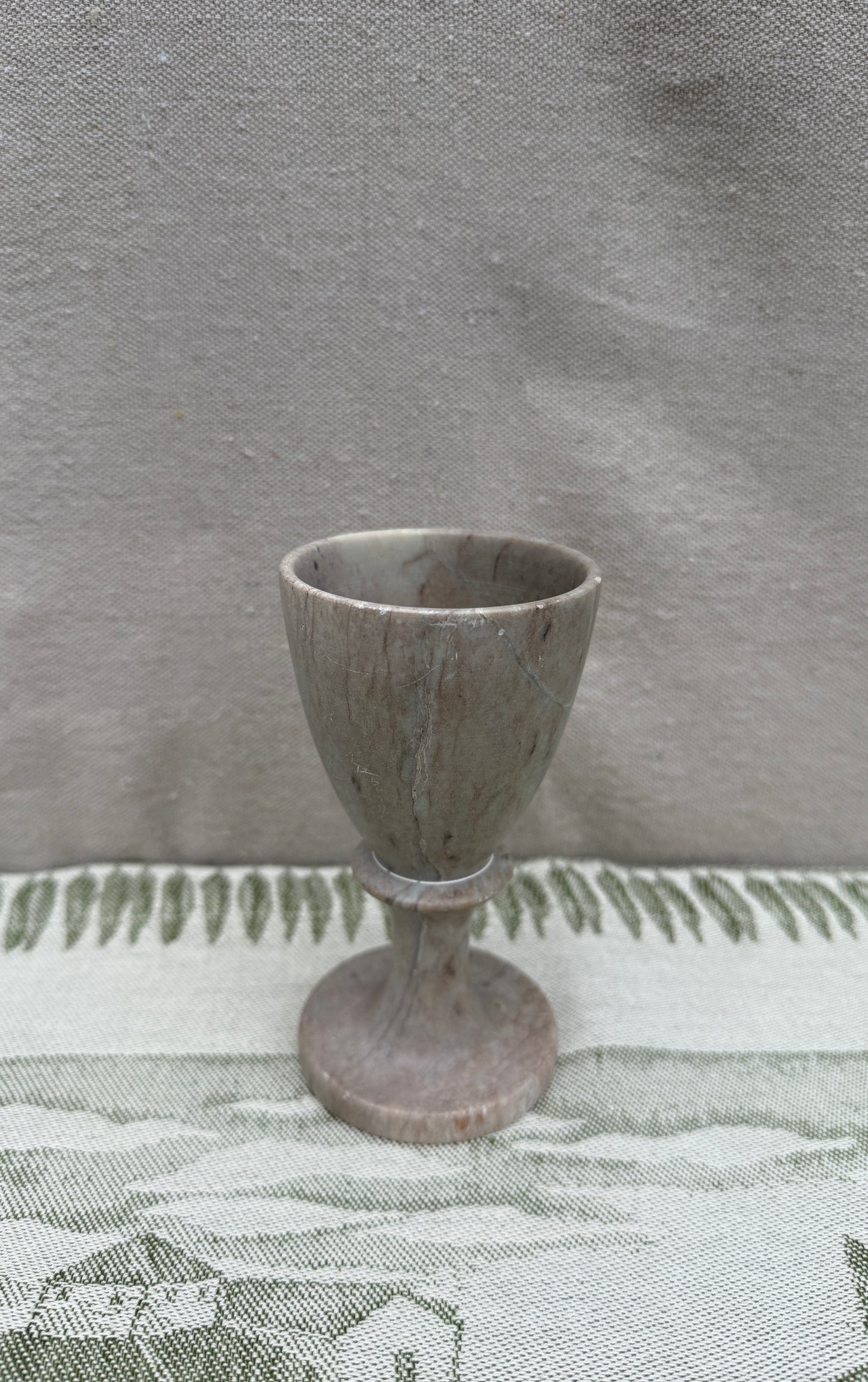 Vintage Gray Marble Goblet
