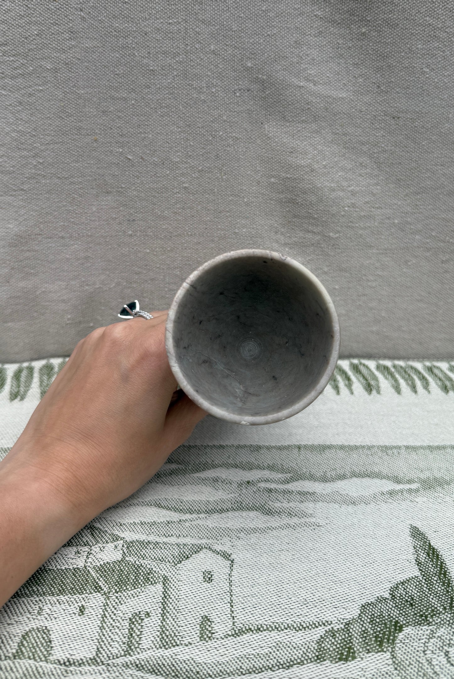 Vintage Gray Marble Goblet