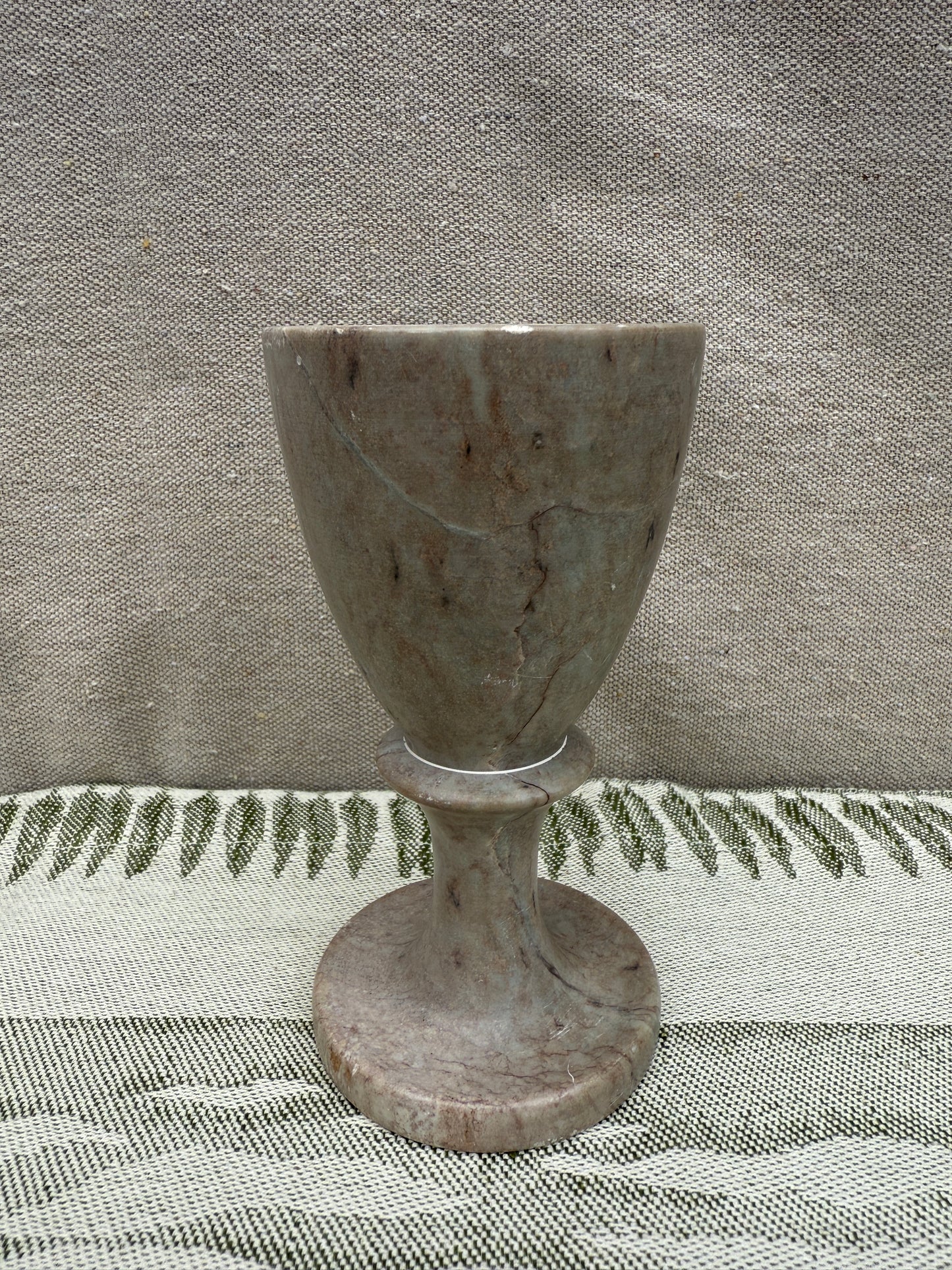 Vintage Gray Marble Goblet