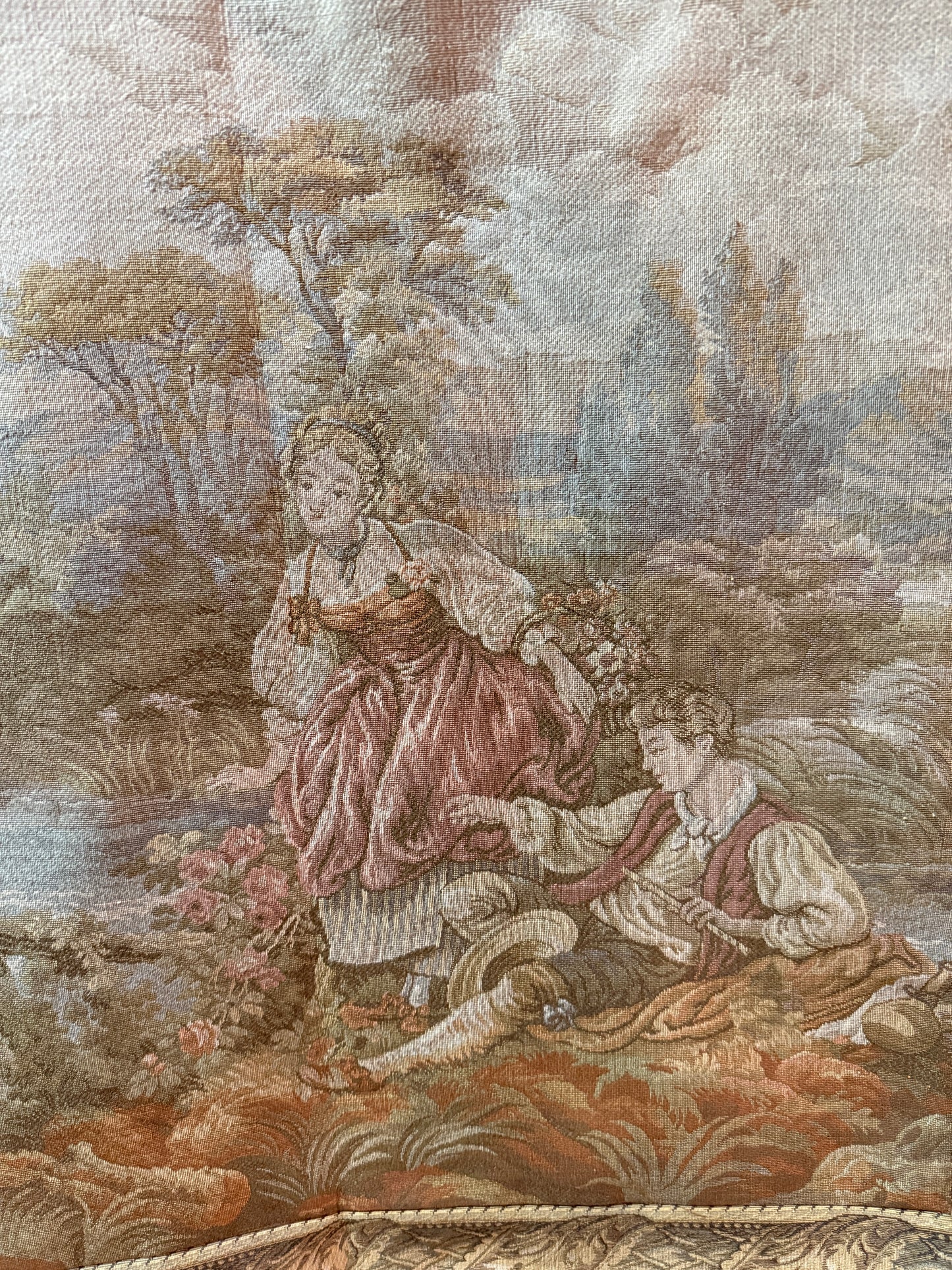 Vintage French Rococo Style Tapestry
