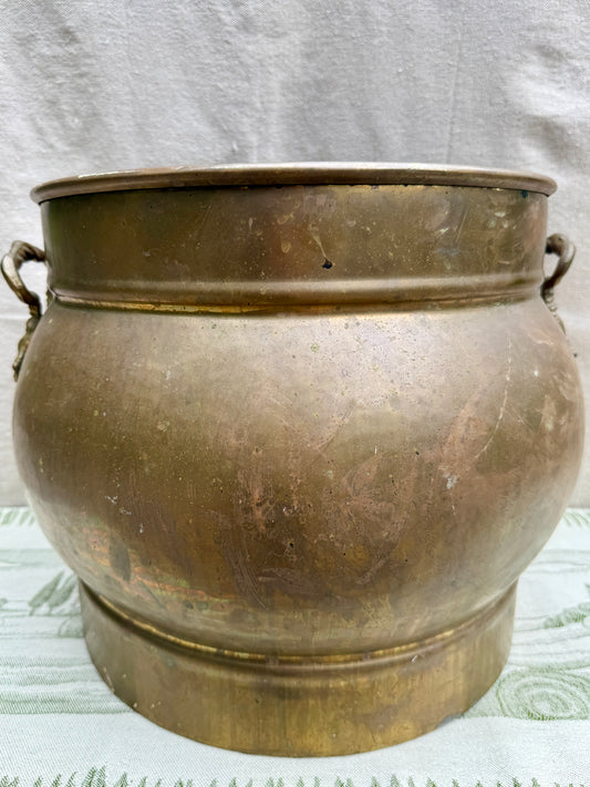 Extra-Large Antique Brass Planter