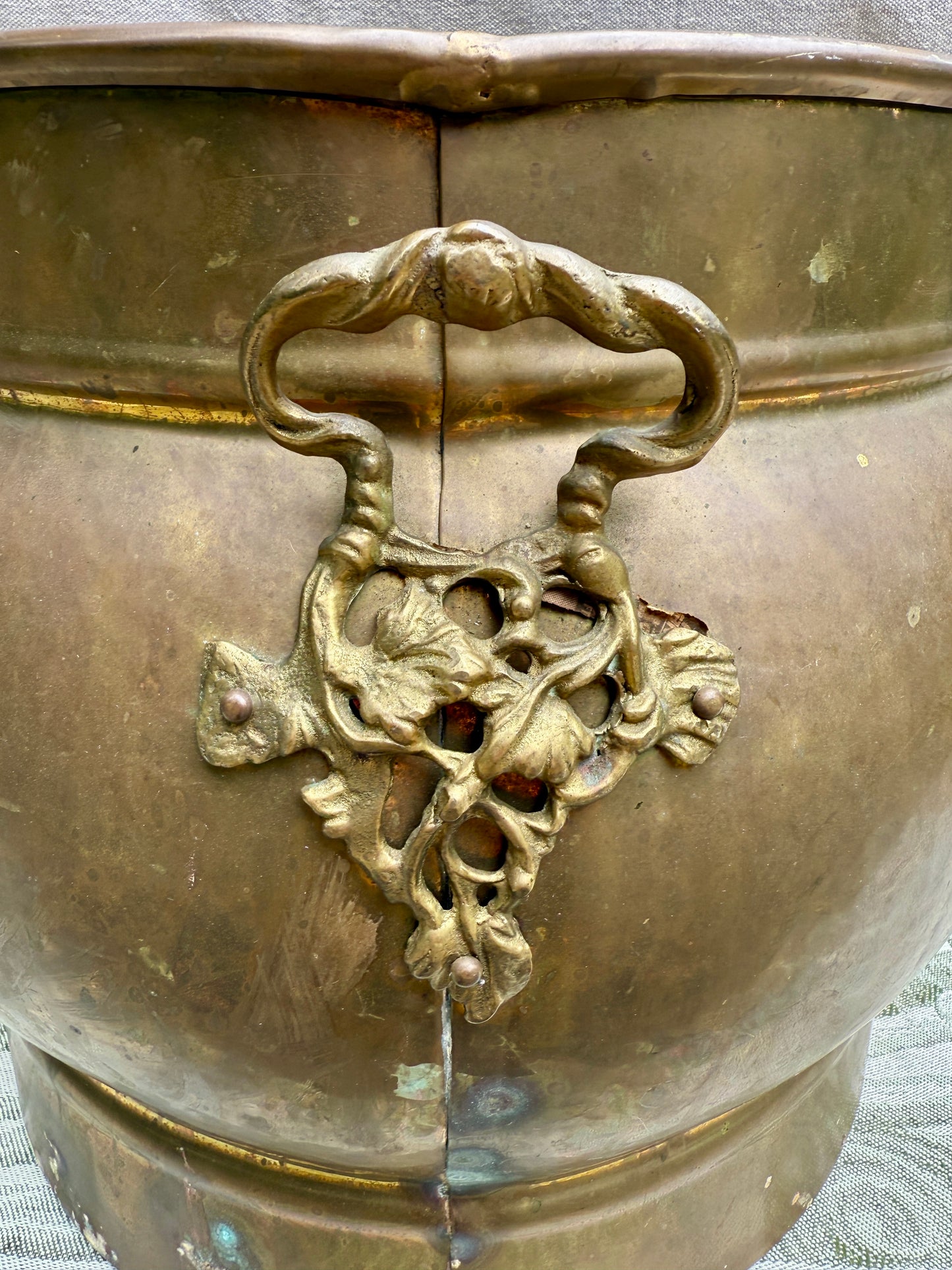 Extra-Large Antique Brass Planter