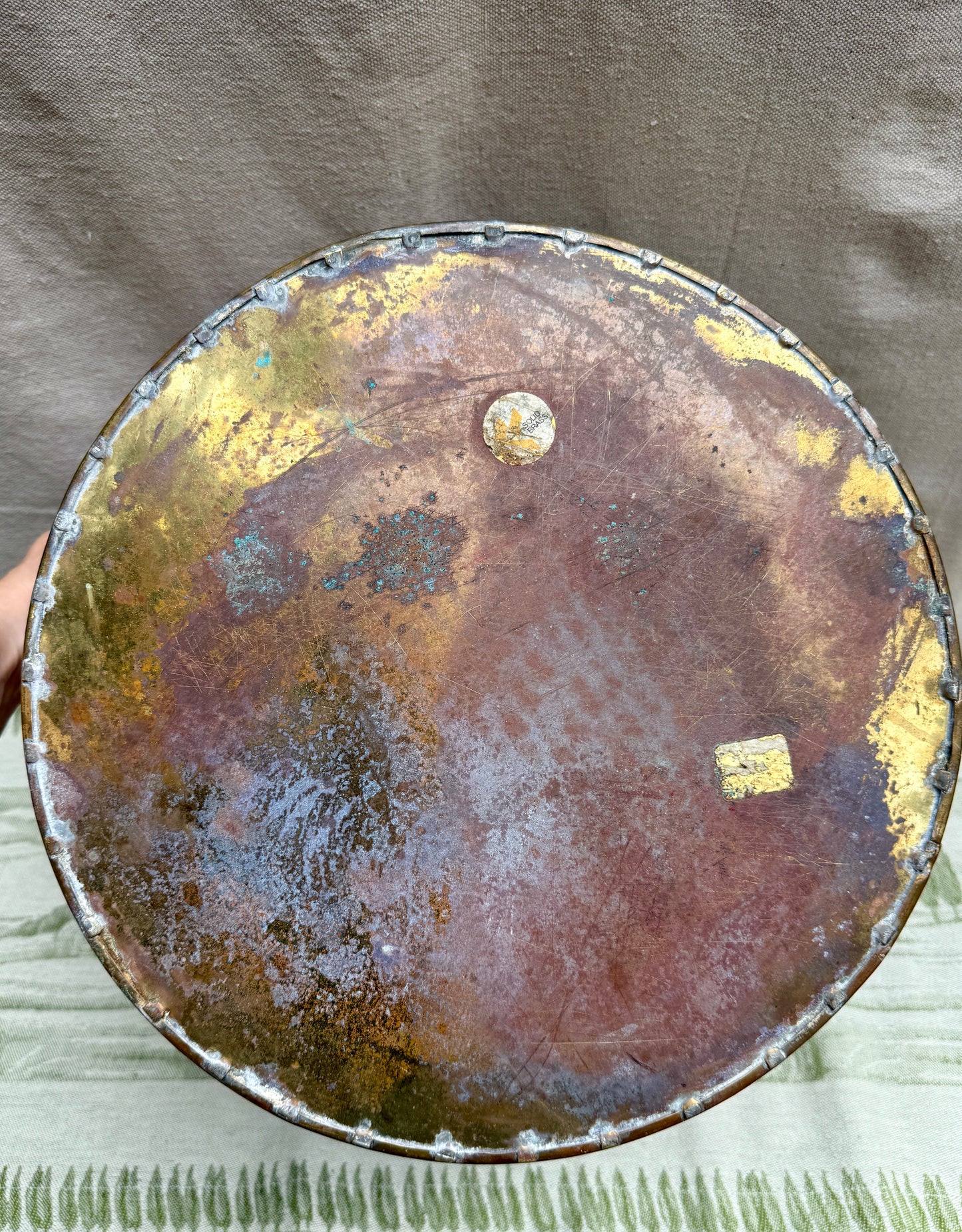 Extra-Large Antique Brass Planter