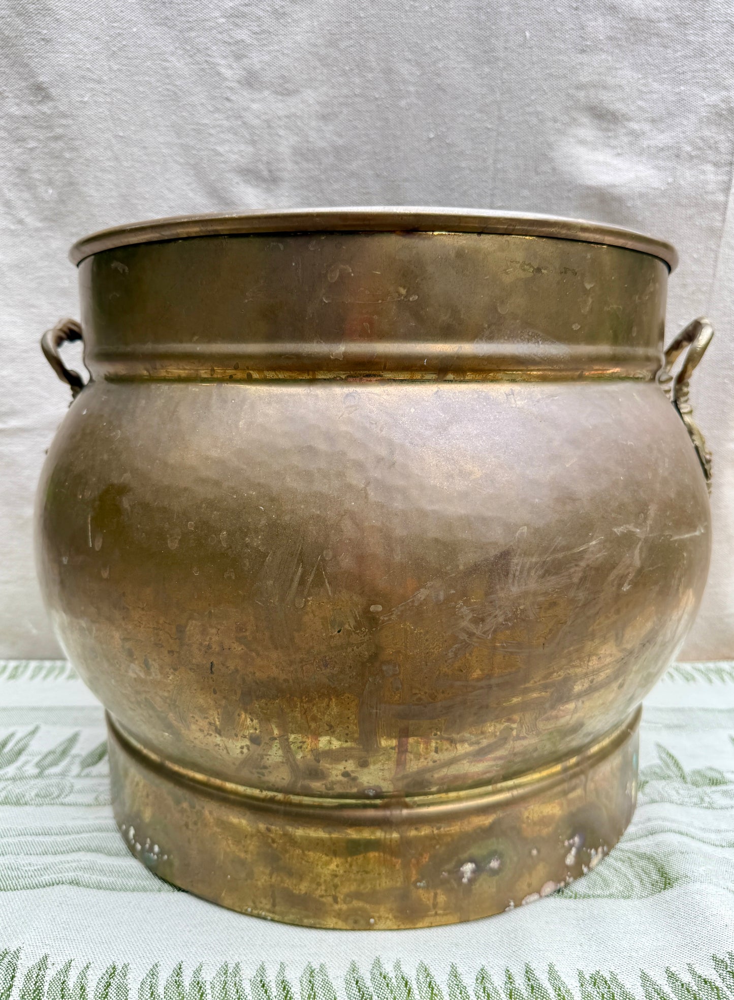 Extra-Large Antique Brass Planter