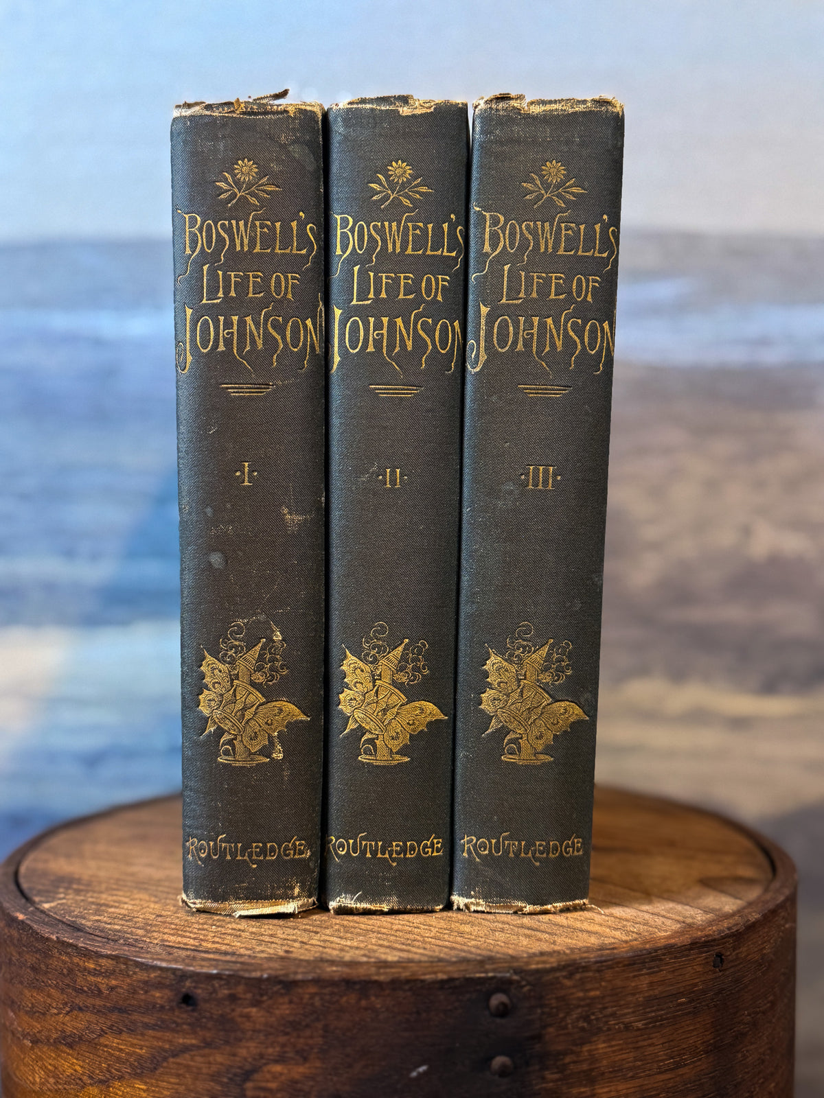 Antique Boswell's "Life of Johnson," complete 3 volumes