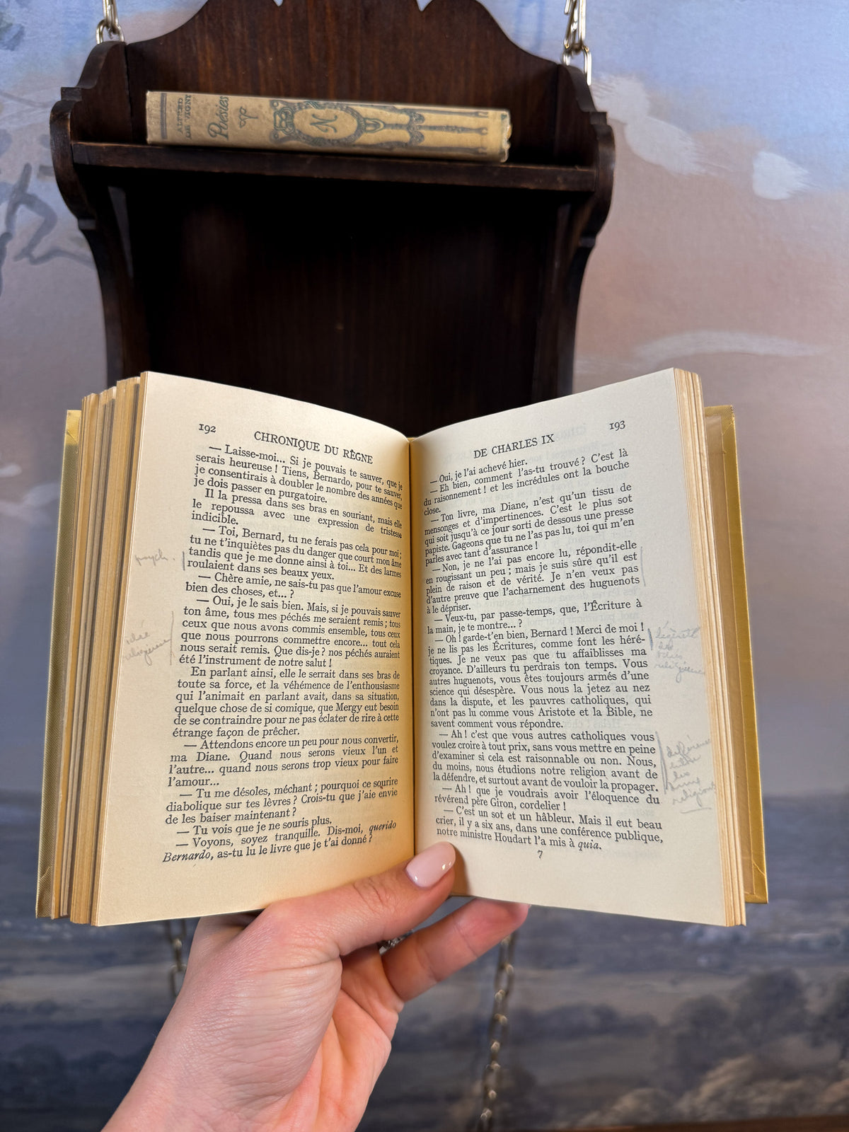 Antique French set of 2 books — Alfred de Vigny "Poésies" & Prosper Mérimée "Chronique du Règne de Charles IX" [French]