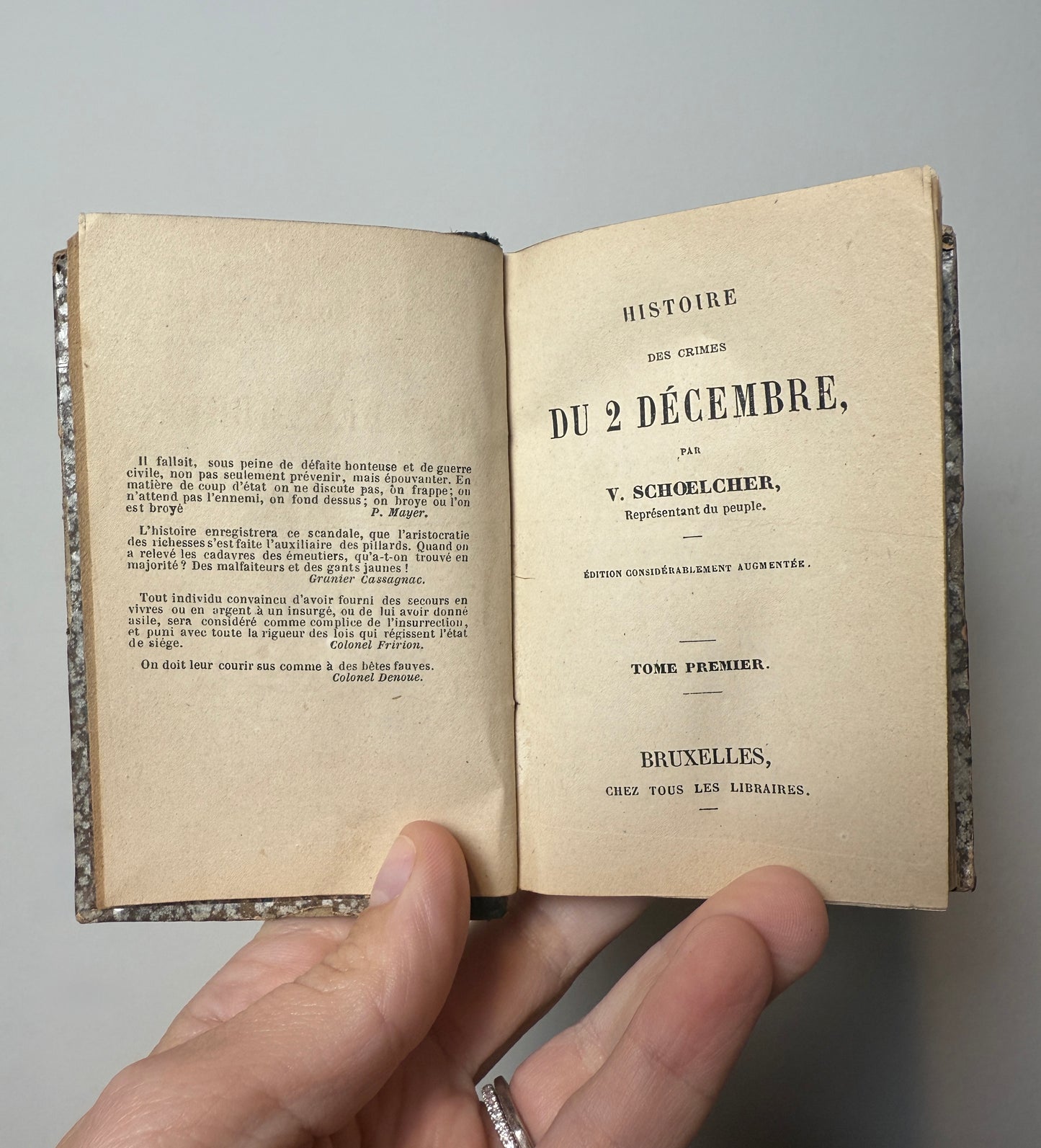 “Histoire du 2 Decembre” by Victor Schoelcher (2 Volumes, Brussels, 19th Century)