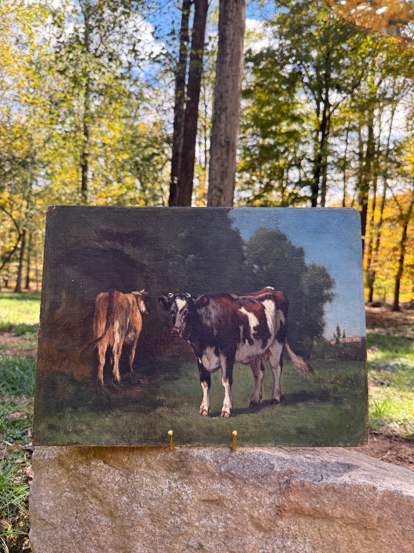 Pastoral landscape attributed to Constant Troyon (1855-1870)