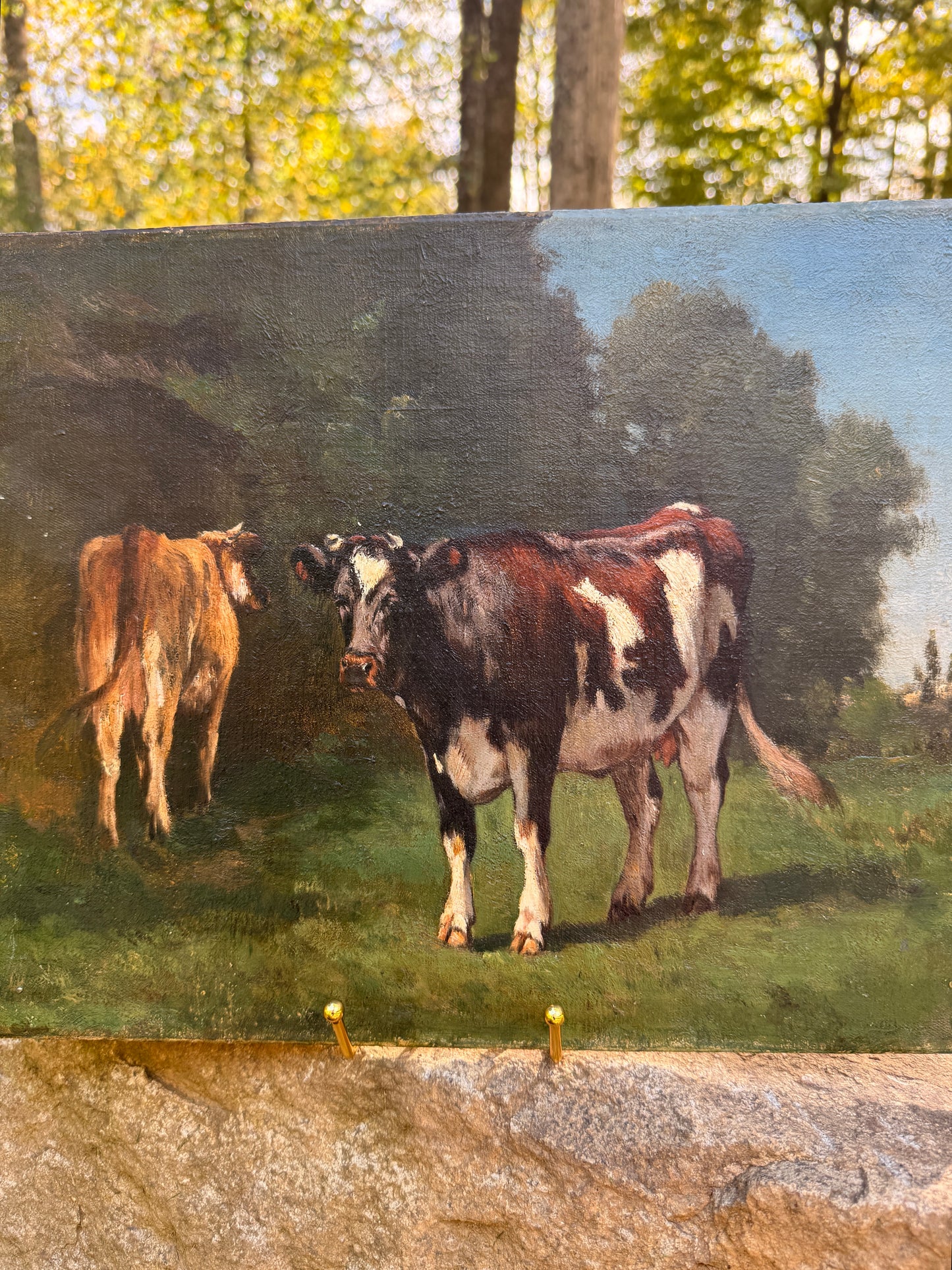 Pastoral landscape attributed to Constant Troyon (1855-1870)