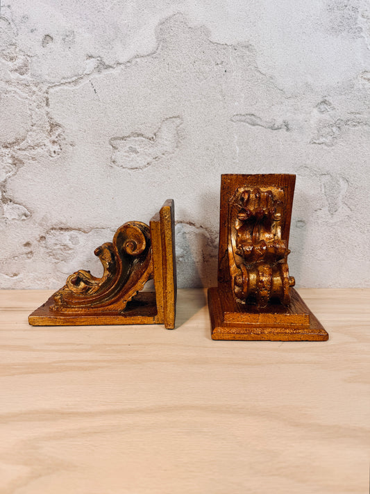 Gold corbel sconce shelves or bookends
