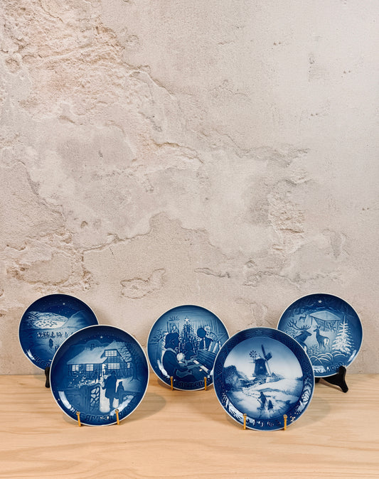 Danish Christmas plates, set of 5