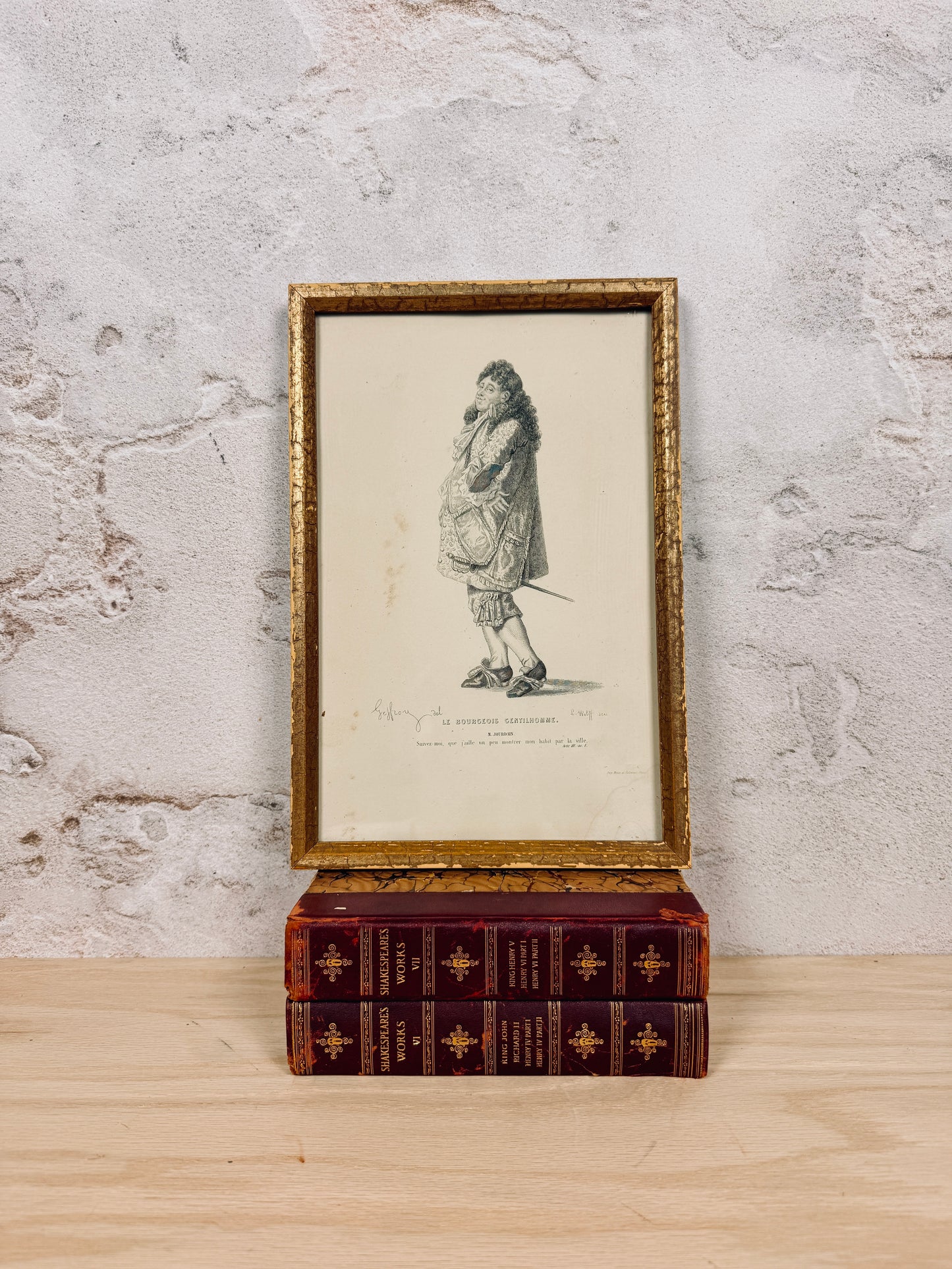 1870s French etching - Le Bourgeois Gentilhomme