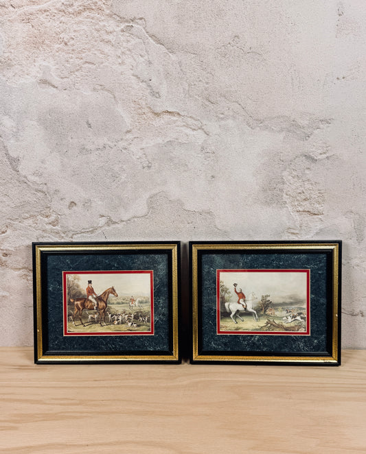 Vintage English fox hunting prints