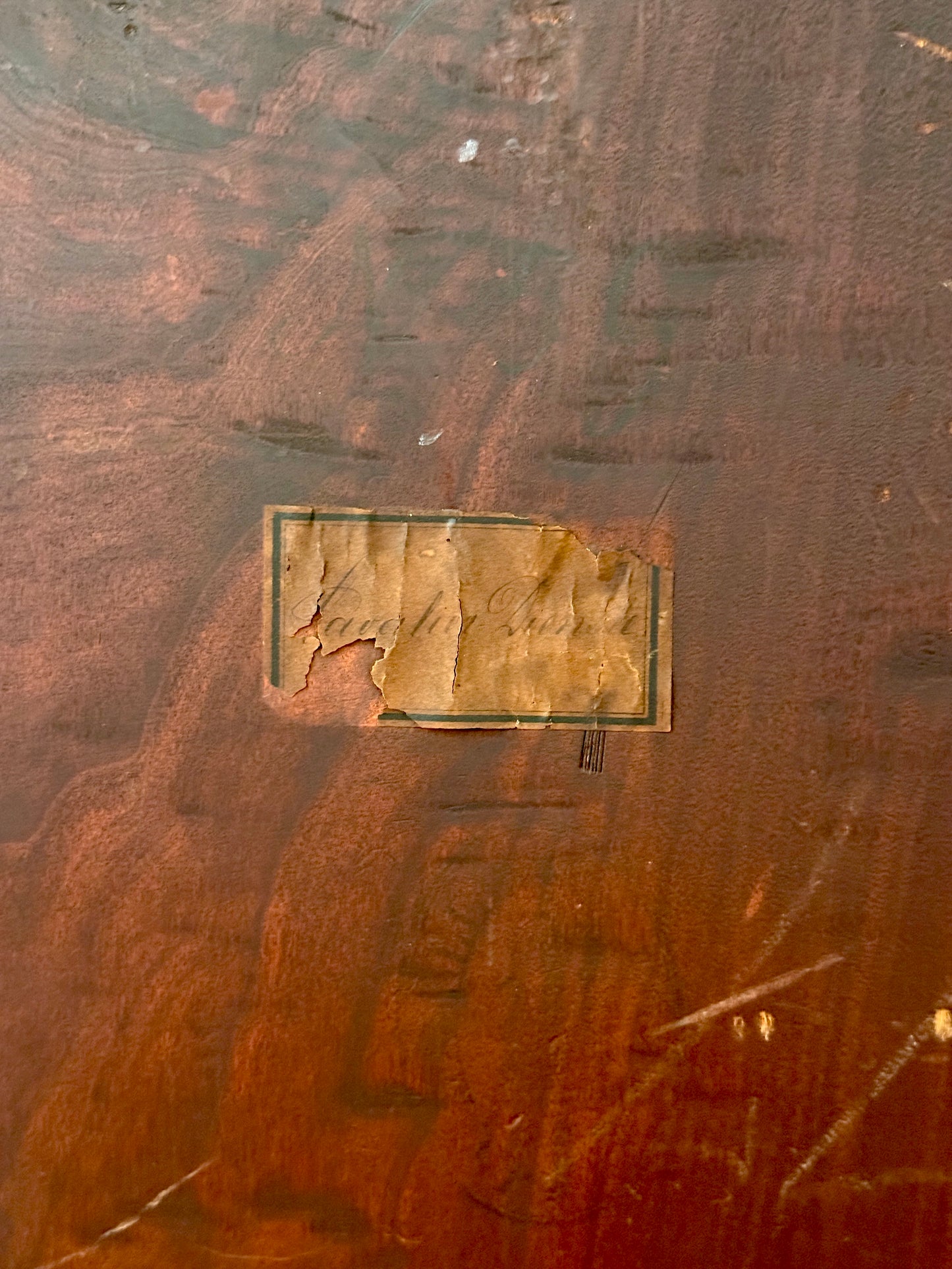 Antique Rococo Revival courting scene, oil on board