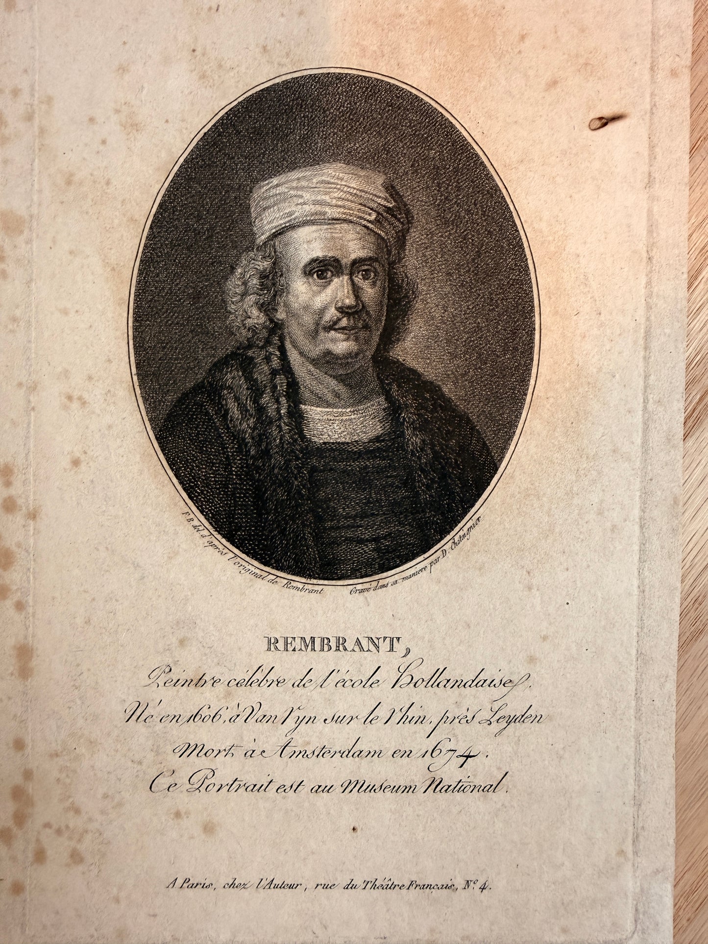19th-century engraving of Rembrandt