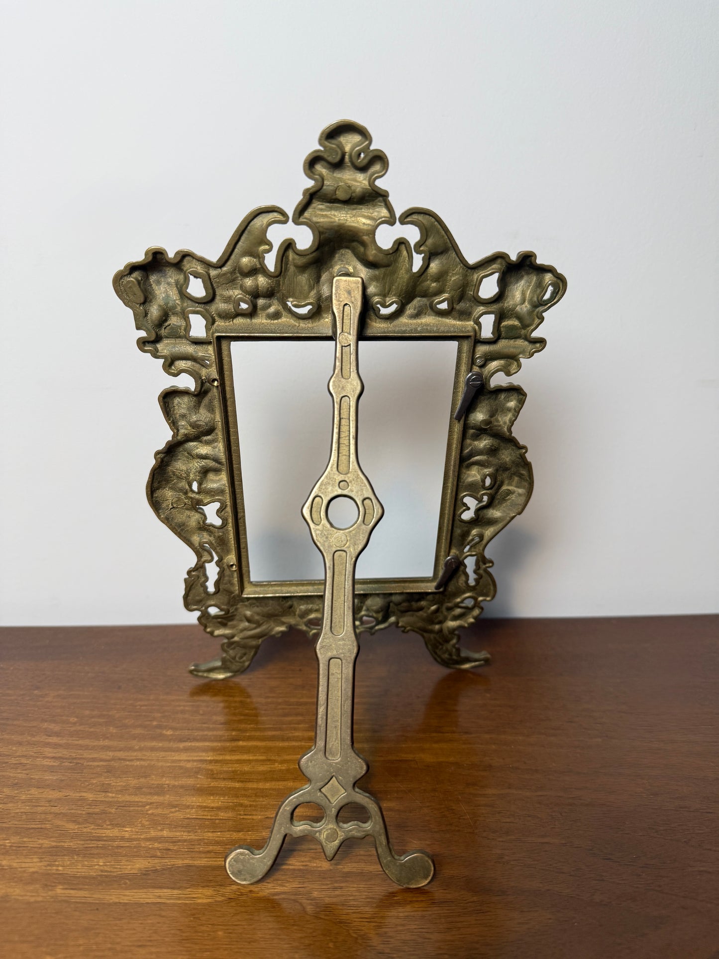 Antique French Baroque brass frame