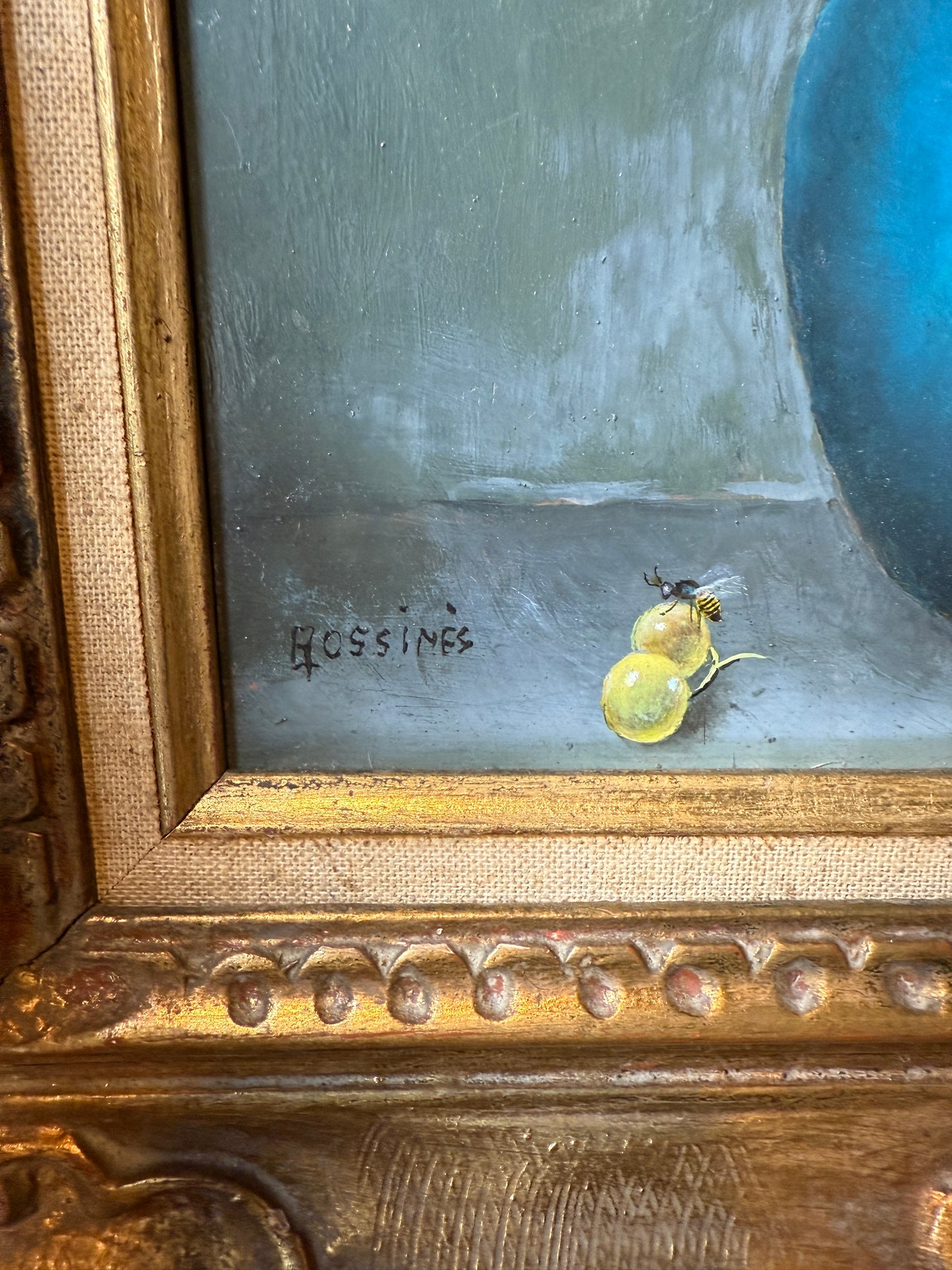 Vintage floral on copper by Moroccan artist