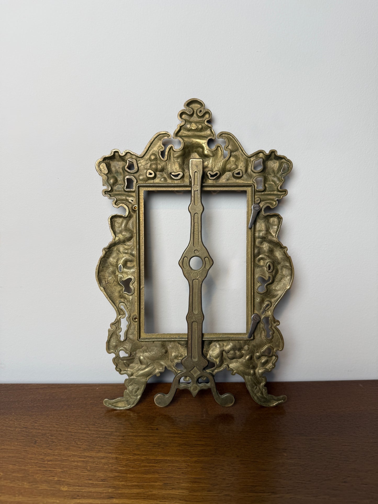 Antique French Baroque brass frame