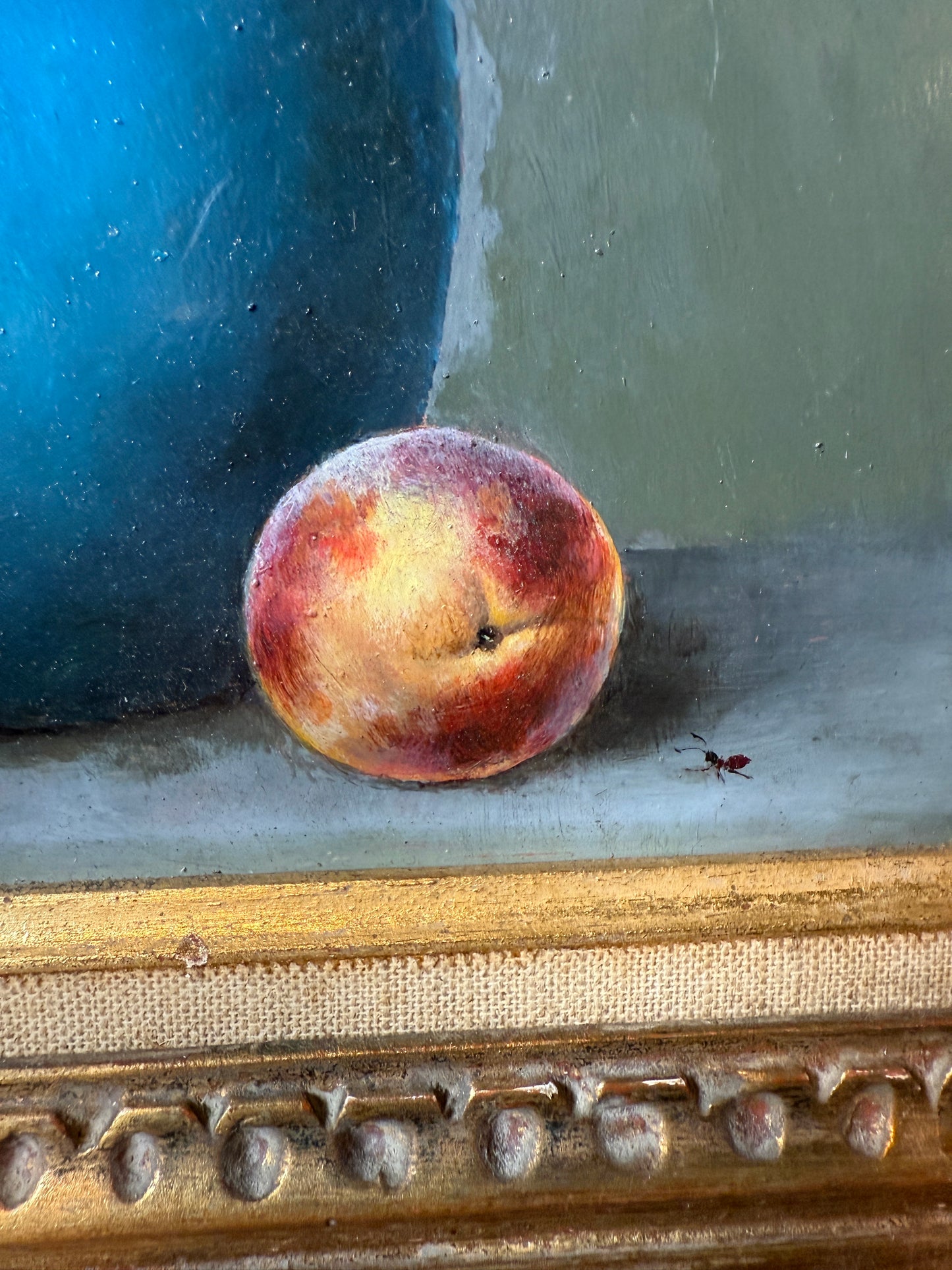 Vintage floral on copper by Moroccan artist