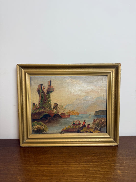 Antique landscape on European stretcher
