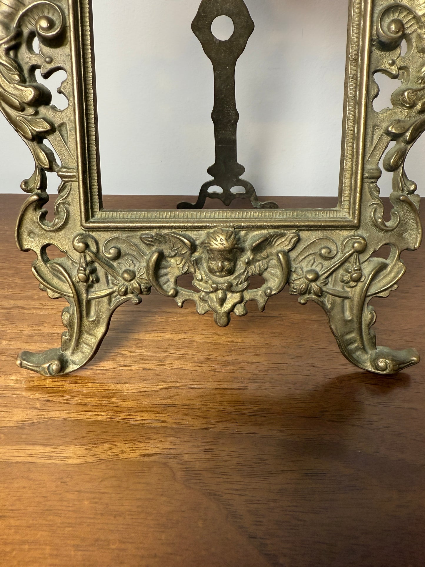 Antique French Baroque brass frame
